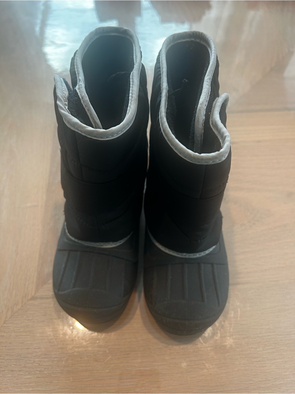 Target Black Kids Rain & Snow Boots with Gray Trim
